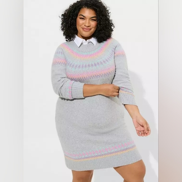 TORRID Mini Vegan Cashmere Mock Neck Sweater Dress Long Sleeve Size 2 = 2X - Picture 12 of 15